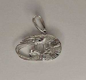 Shrimp necklace, Gulf coast gift, silver prawn pendant