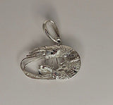 Shrimp necklace, Gulf coast gift, silver prawn pendant