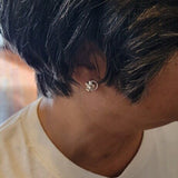Love knot stud earrings, sterling silver