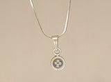 Sterling silver button pendant, minimalist jewelry, seamstress gift