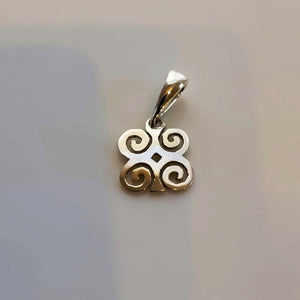 Jewelry for recovery, tough times, illness, Small Rams horn pendant, Ghanaian, Adinkra symbol, Dwennimmen, meaning inner strength, humility