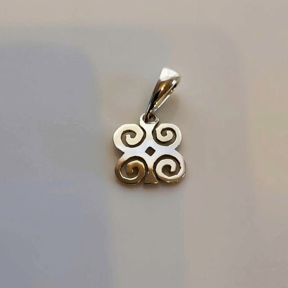 Jewelry for recovery, tough times, illness, Small Rams horn pendant, Ghanaian, Adinkra symbol, Dwennimmen, meaning inner strength, humility