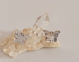 Butterfly stud earrings, handmade in sterling silver, a gift for transformation and change, minimalist jewelry