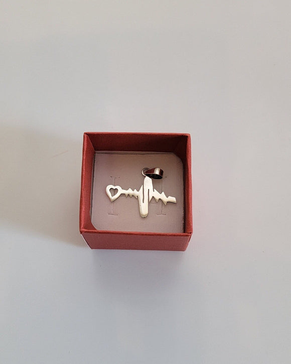 Heartbeat necklace, Sterling silver, pendant for medical student or professional, Stocking stuffer