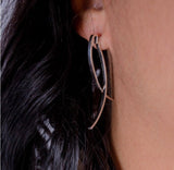 Sterling silver ribbon earrings, Ribbon bow drop earring, elegant earring gift for her