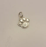 Charm for bracelet, silver charm paw