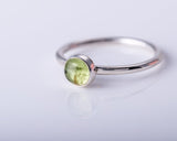 Peridot ring, minimalist jewelry, sterling silver, handmade ring