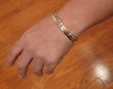 Sterling silver wrist cuff, handmade with mixed metal accents, Adjustable bracelet