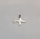 Heartbeat necklace, Sterling silver, pendant for medical student or professional, Stocking stuffer