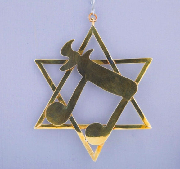 Jewish Wall Art, Hanukkah Decor, Star of David, with symbol for life Chai, metal art
