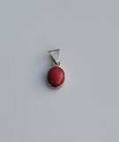 Red Coral Drop earrings and pendant set, sterling silver, gift for her