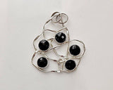 Silver black necklace, birthday gift, Gift for biologist