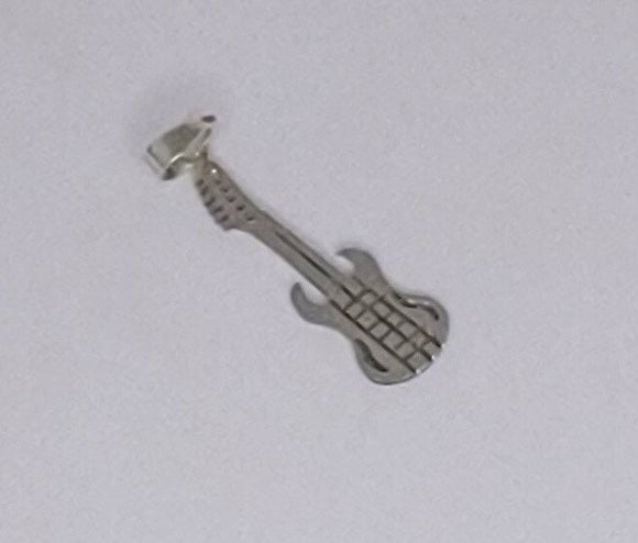 Guitar necklace, music jewelry gift, sterling silver pendant