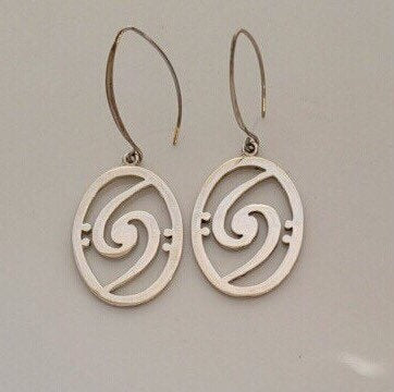Music note earrings, Unique drop earrings, gift for bass player, Rhythm section, Holdin it Down, Bass clef jewelry
