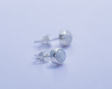 Moonstone stud earrings, jewelry of new beginnings, dainty Moonstone earring, Gift for growth, strength, good luck, gift for mom