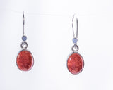 Coral Drop earrings and pendant set, sterling silver, gift for her