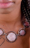 Floral Jewelry Set, Pink Oyster shell hand carved set in sterling silver