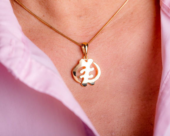 Gye Nyame necklace means God First, gold plated pendant, adinkra handmade Africa Cultural jewelry afrocentric