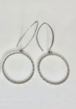Hoop earrings sterling silver, drop handmade hammered jewelry, gift for her