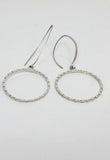 Hoop earrings sterling silver, drop handmade hammered jewelry, gift for her