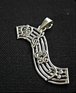 Adinkra Music Inspired Necklace, Sterling Handmade Jewelry called Righteous Root Chord, Unique gift for music lovers