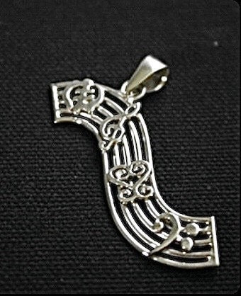Adinkra Music Inspired Necklace, Sterling Handmade Jewelry called Righteous Root Chord, Unique gift for music lovers