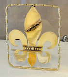 Fleur de lis Tabletop Metal Art, Naturally N'awlins gift “How’s ya mama an’ em?”Chester Allen New Orleans artist
