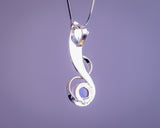 Amethyst pendant, Modern Bold Necklace In sterling silver, handmade jewelry art gift, February birthstone, 33rd anniversary gift