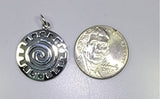 Sterling silver charm, Owia kokroko necklace, Adinkra Sun symbol of vitality and resilience