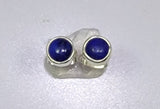 Lapis stud earrings, Sterling silver round blue September birthstone. Great studs  for men, children, and women