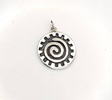 Sterling silver charm, Osram ne Nsoromma   necklace, Adinkra symbol of love and marriage, moon and star pendant