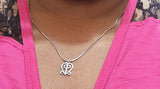 Sterling silver charm, Osram ne Nsoromma   necklace, Adinkra symbol of love and marriage, moon and star pendant