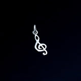 Music symbol charm, Treble clef, dainty music jewelry, Jazz bass gift