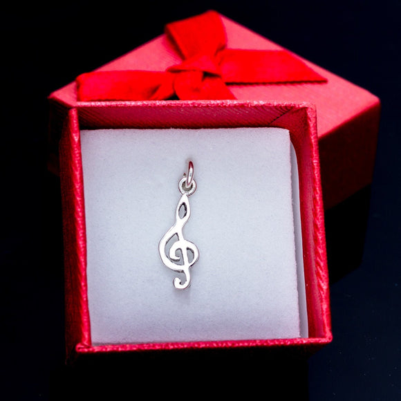 Music symbol charm, Treble clef, dainty music jewelry, Jazz bass gift
