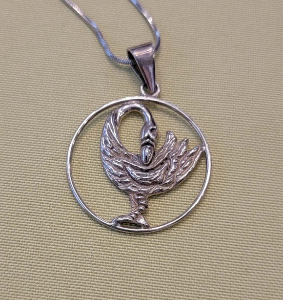 Sankofa bird necklace, Sterling silver handmade jewelry gift for remembering to honor elders, ancestors