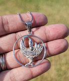 Sankofa bird necklace, Sterling silver handmade jewelry gift for remembering to honor elders, ancestors
