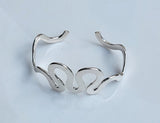 New Orleans Bracelet called, The River bend Cuff Bracelet ,or Crescent city cuff, New Orleans handmade jewelry gift in Sterling silver