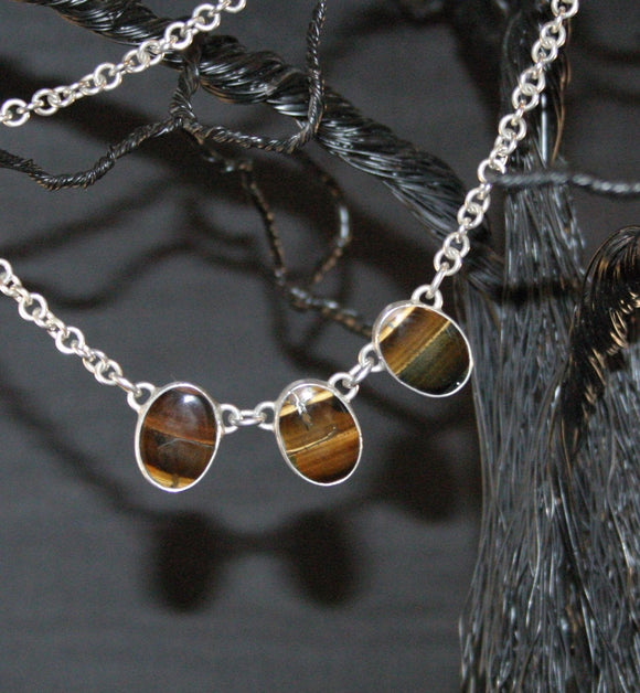 Sterling and Tigers Eye Necklace