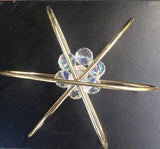 Sculpture Mobile Art Atom Science Metal Brass Crystals Like Attracts Like Chester Allen art meaningful handcrafted unity